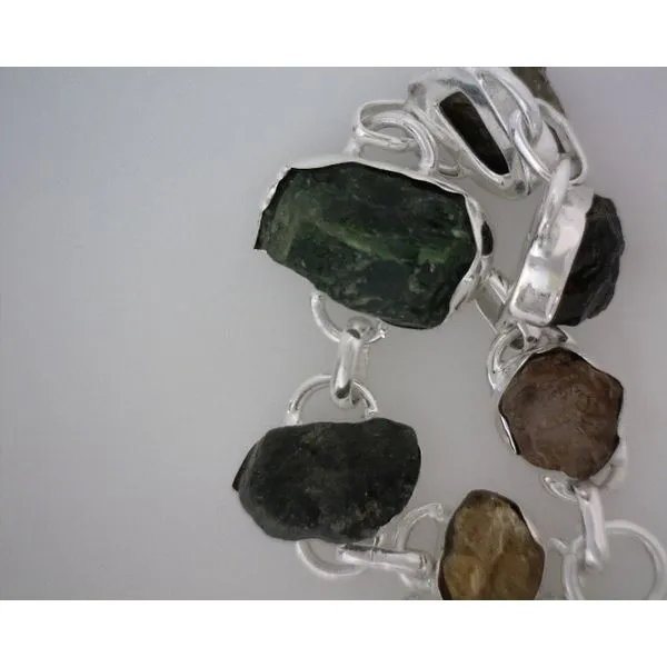 Silver Raw Tourmaline Bracelet Vulcan's Forge LLC KANSAS CITY, MO