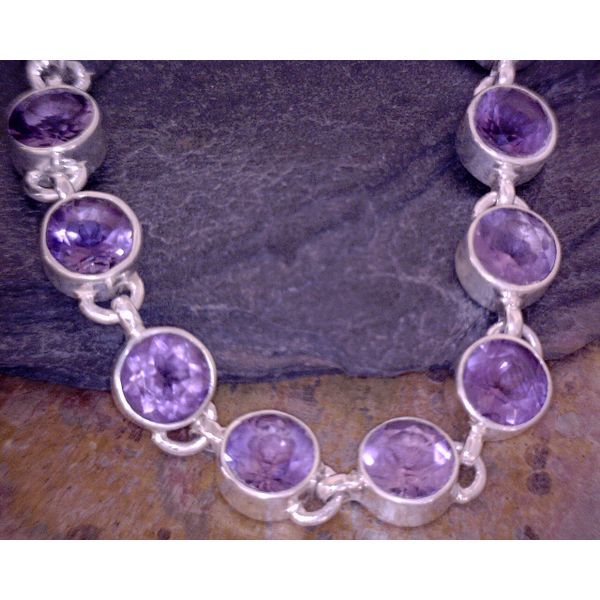 Silver Round Amethyst Bracelet Vulcan's Forge LLC KANSAS CITY, MO