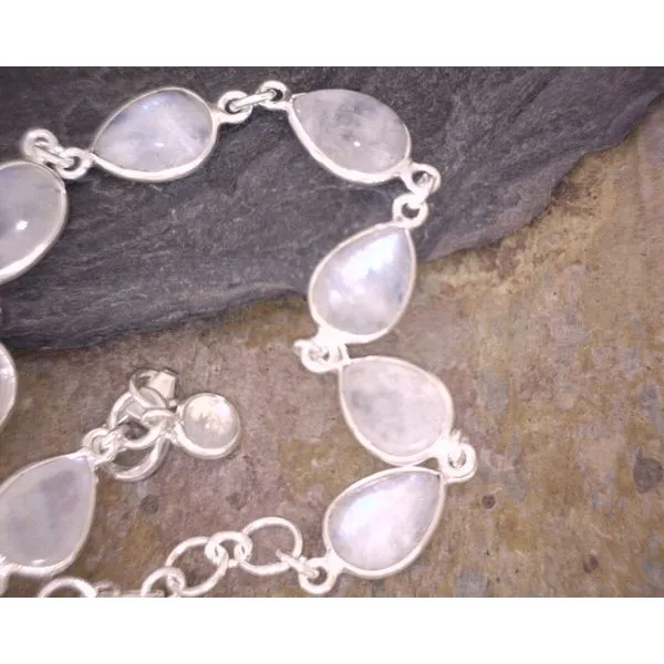 Sterling Pear Moonstone Bracelet 8