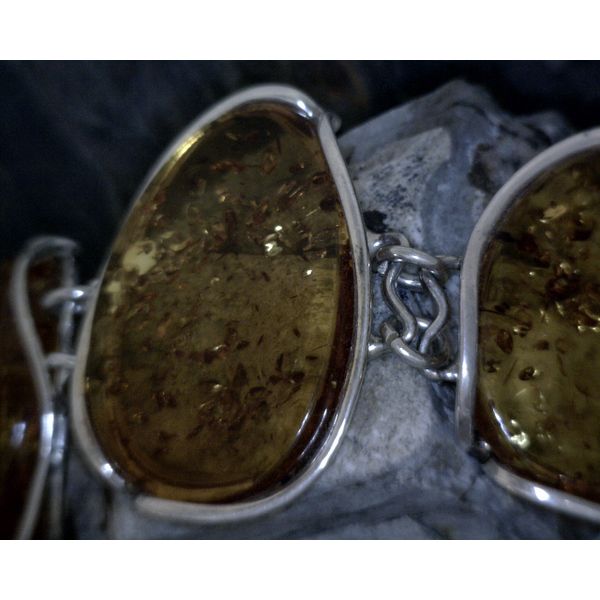 Sterling Amber Freeform Large Bracelet Vulcan's Forge LLC KANSAS CITY, MO