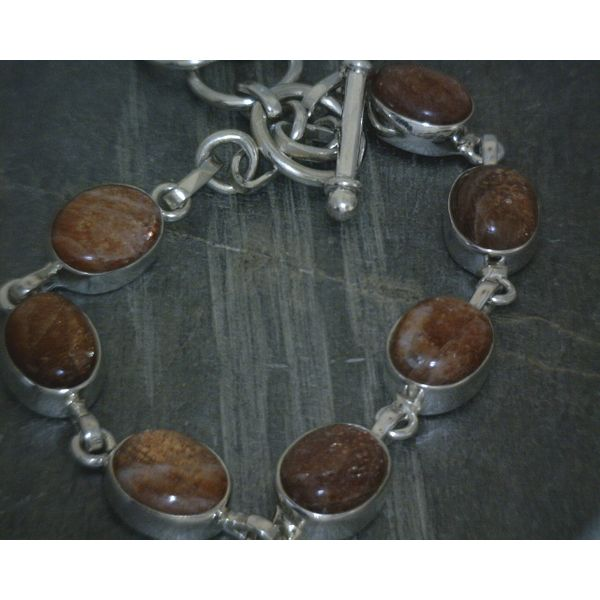 SS BZ Cab Oval Sun Stone Bracelet Vulcan's Forge LLC Kansas City, MO