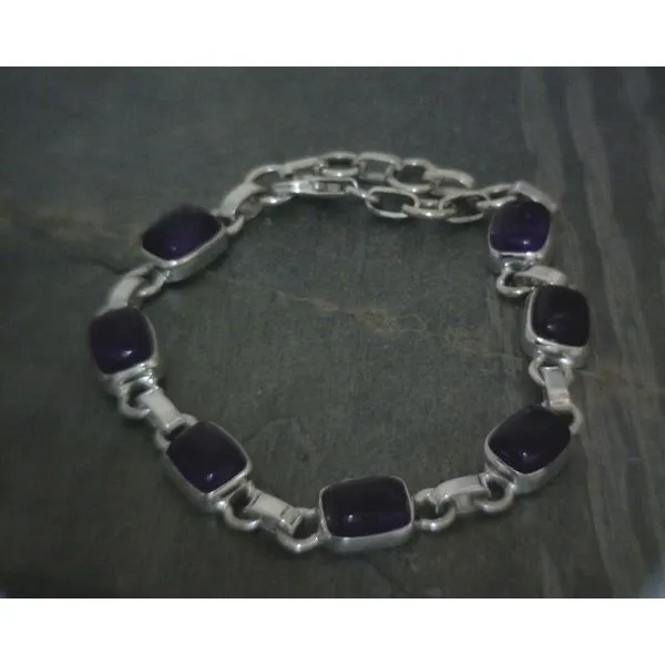 SS BZ Cab Rectangle Amethyst Bracelet Vulcan's Forge LLC KANSAS CITY, MO