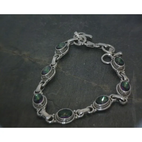 SS Oval Mystic Topaz W Rope Bz Bracelet 8'' Vulcan's Forge LLC KANSAS CITY, MO