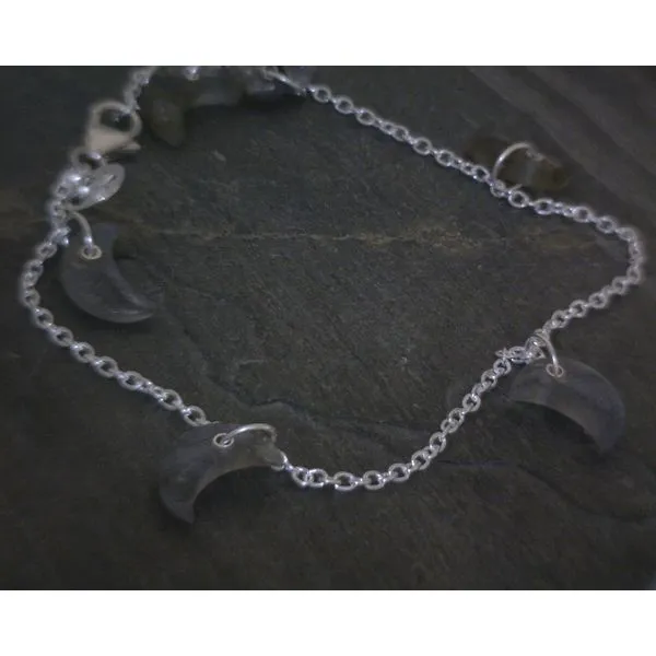 SS Moon Shaped Labradorite Adjustable Bracelet Vulcan's Forge LLC KANSAS CITY, MO