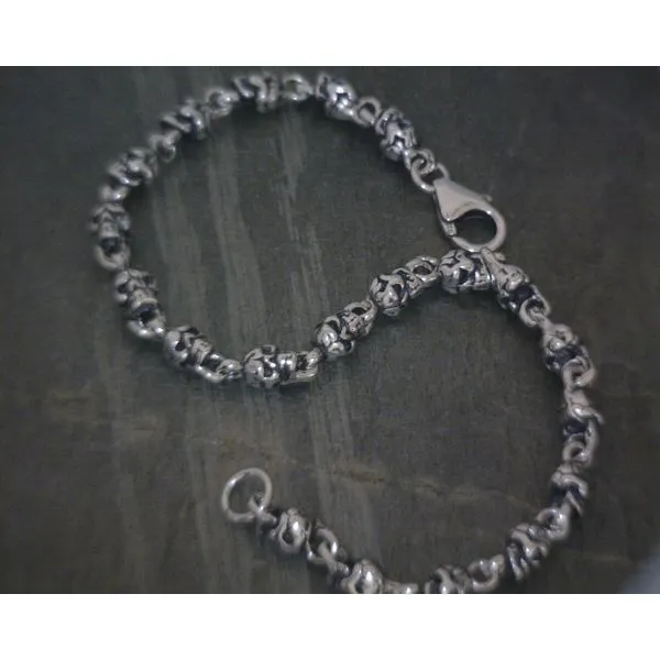 SS Dia De Los Muertos Skull Bracelet Vulcan's Forge LLC Kansas City, MO