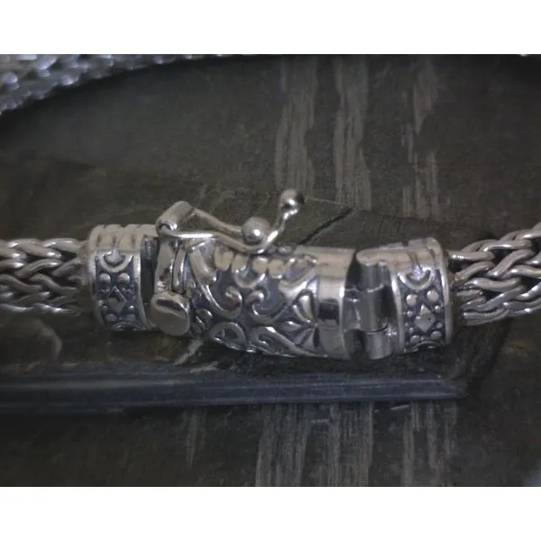 SS Large Round Wheat W/ Scroll Work Engraved Box Clasp Bracelet Vulcan's Forge LLC KANSAS CITY, MO