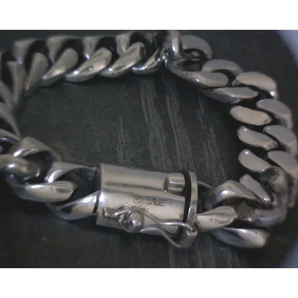 SS Half Round Curb W Tung Clap Bracelet 8 Vulcan's Forge LLC KANSAS CITY, MO