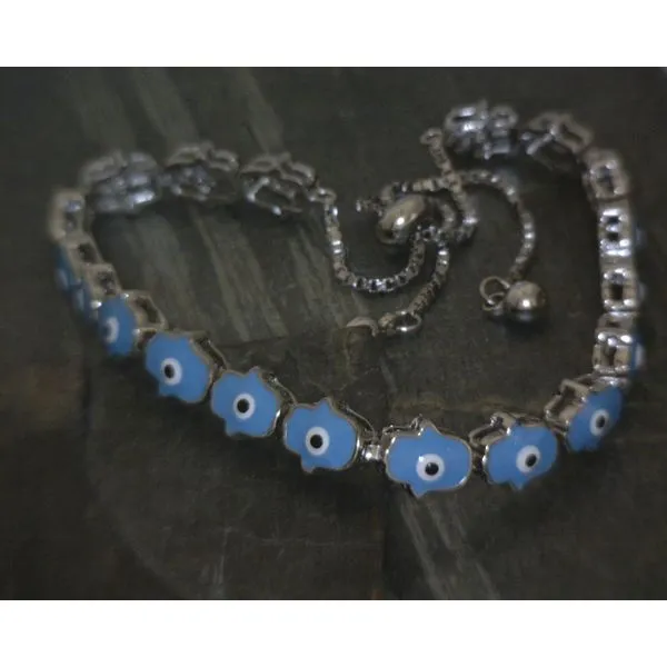 SS Adjustable Hamsa Enamel Bracelet Vulcan's Forge LLC KANSAS CITY, MO