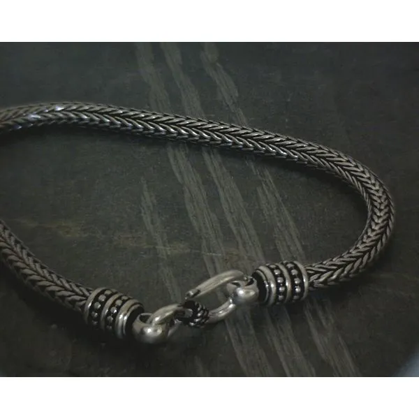 SS Fancy Wheat W Hook Clasp Bracelet 8.5'' Vulcan's Forge LLC KANSAS CITY, MO