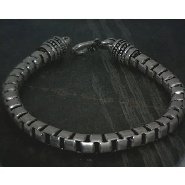 SS Round Box W Hook Clasp Bracelet Vulcan's Forge LLC KANSAS CITY, MO