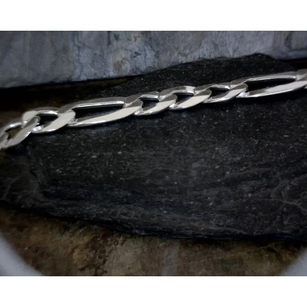 Sterling Super Flat Figaro Bracelet 9