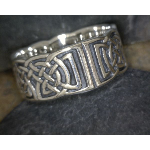 Sterling Silver Oxidized Wide Celtic Knot Band Vulcan's Forge LLC Kansas City, MO