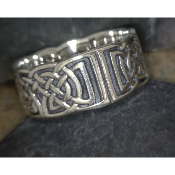Sterling Silver Oxidized Wide Celtic Knot Band Vulcan's Forge LLC KANSAS CITY, MO