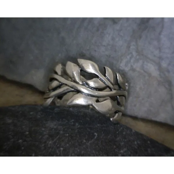 Sterling Wide Leaf & Branches Ring Vulcan's Forge LLC KANSAS CITY, MO