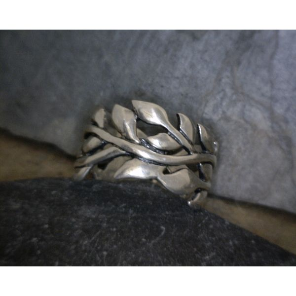 Sterling Wide Leaf & Branches Ring Vulcan's Forge LLC Kansas City, MO