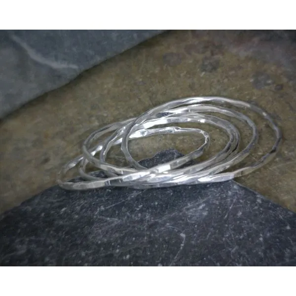 Sterling Five Band Hammered Rolling Band Vulcan's Forge LLC KANSAS CITY, MO