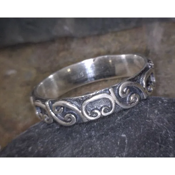 Sterling Silver Swirl Detail Ring Vulcan's Forge LLC KANSAS CITY, MO