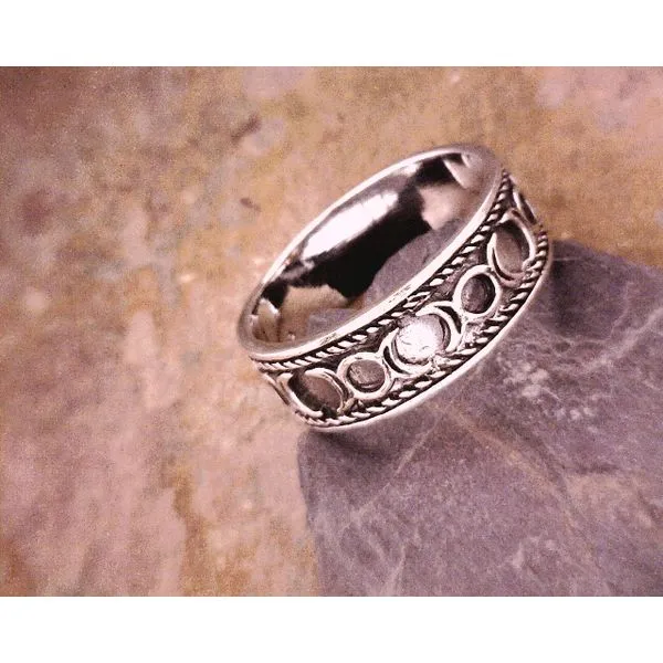Sterling Moon Phases Band 7mm Vulcan's Forge LLC KANSAS CITY, MO