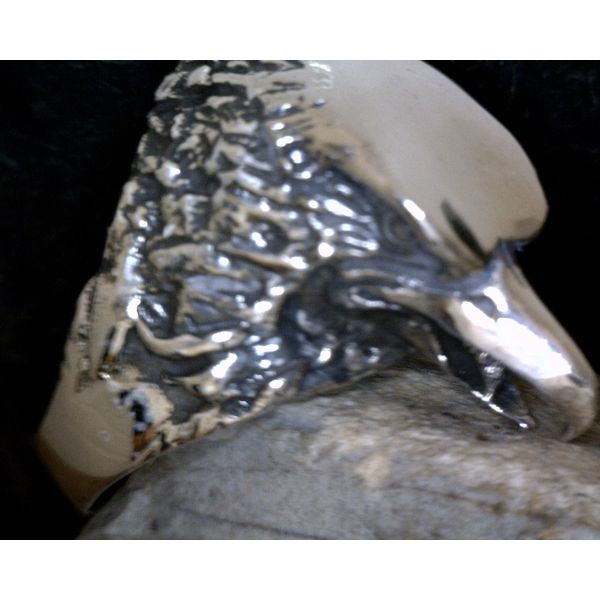 Sterling Silver Eagle Head Ring Vulcan's Forge LLC Kansas City, MO