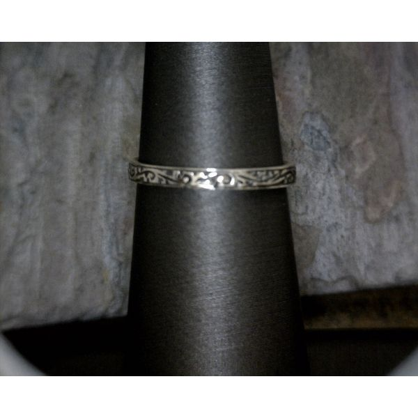 Sterling Silver Band Scrollwork 2mm Ring Size 8 Vulcan's Forge LLC Kansas City, MO