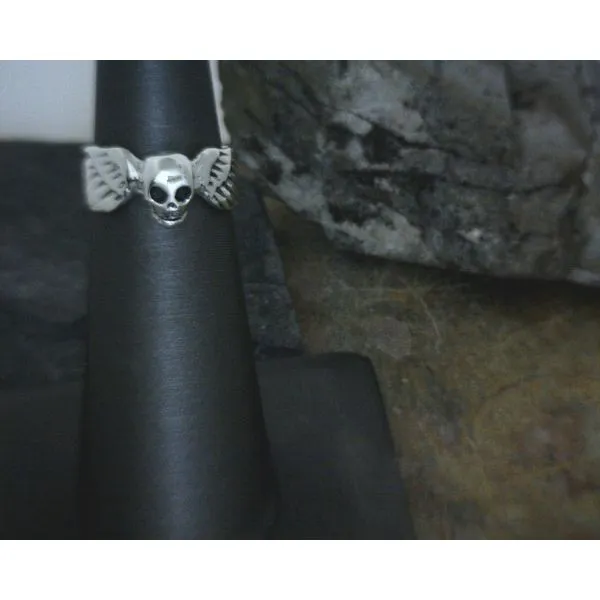 Sterling Skull With Wings Ring Size 5 Vulcan's Forge LLC Kansas City, MO