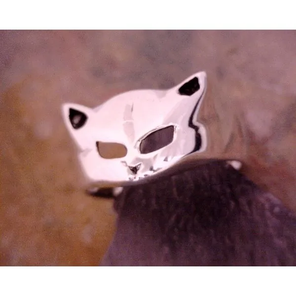 Silver Cat Face Ring Size 5 Vulcan's Forge LLC KANSAS CITY, MO
