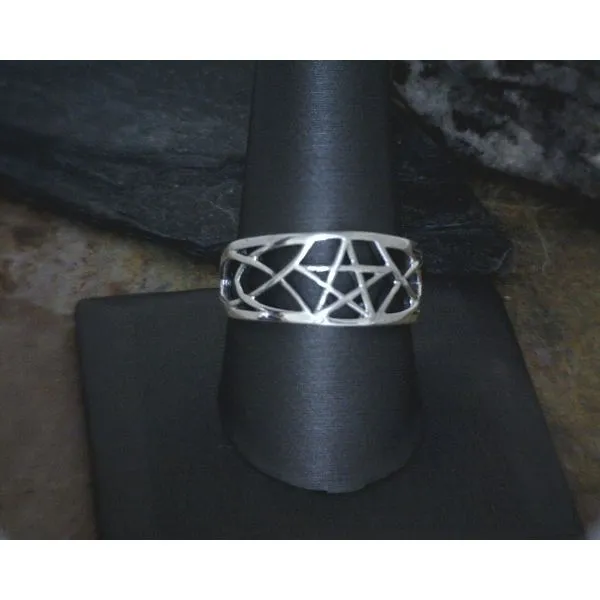 Sterling Pentacle with Side Design Ring Size 10 Vulcan's Forge LLC Kansas City, MO