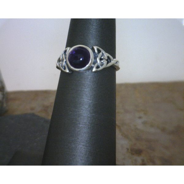 Sterling Celtic Knotwork with Amethyst Ring Size 4 Vulcan's Forge LLC Kansas City, MO
