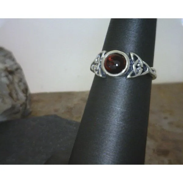 Sterling Celtic Knotwor with Garnet Ring Size 7 Vulcan's Forge LLC Kansas City, MO
