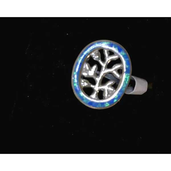 Ss Oval Tree Of Life W Opal Ring Vulcan's Forge LLC KANSAS CITY, MO
