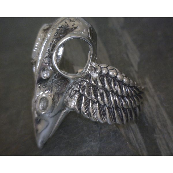 SS Raven Skull & Wing Ring Vulcan's Forge LLC Kansas City, MO