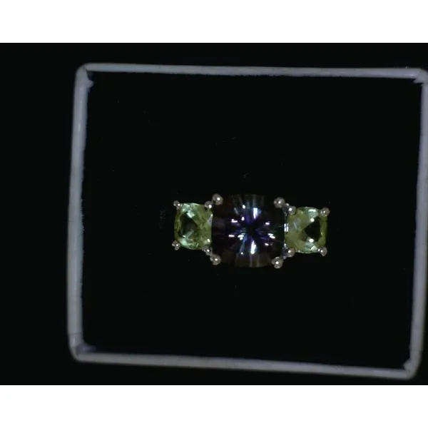 Sterling Silver Mystic Fire Topaz with Peridot Ring Vulcan's Forge LLC KANSAS CITY, MO