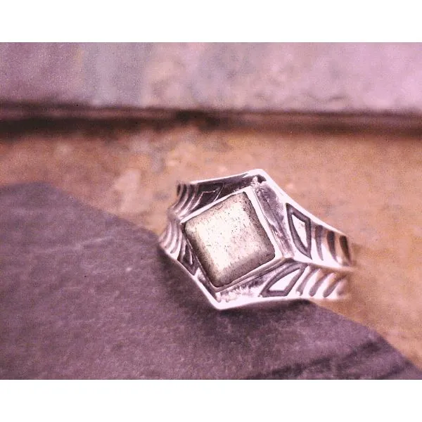 Sterling Cigar Band Ring With Labradorite Vulcan's Forge LLC KANSAS CITY, MO