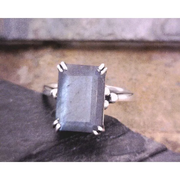 Sterling Emerald Cut Labradorite Ring Vulcan's Forge LLC KANSAS CITY, MO