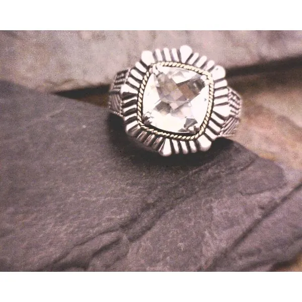 Sterling & 14k Prasiolite Deco Ring Vulcan's Forge LLC KANSAS CITY, MO