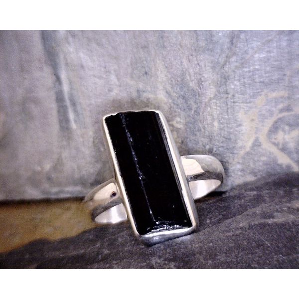 Sterling Rectangular Black Tourmaline Vulcan's Forge LLC KANSAS CITY, MO