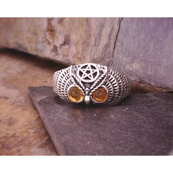 Owl With Amber Eyes & Pentacle Vulcan's Forge LLC Kansas City, MO