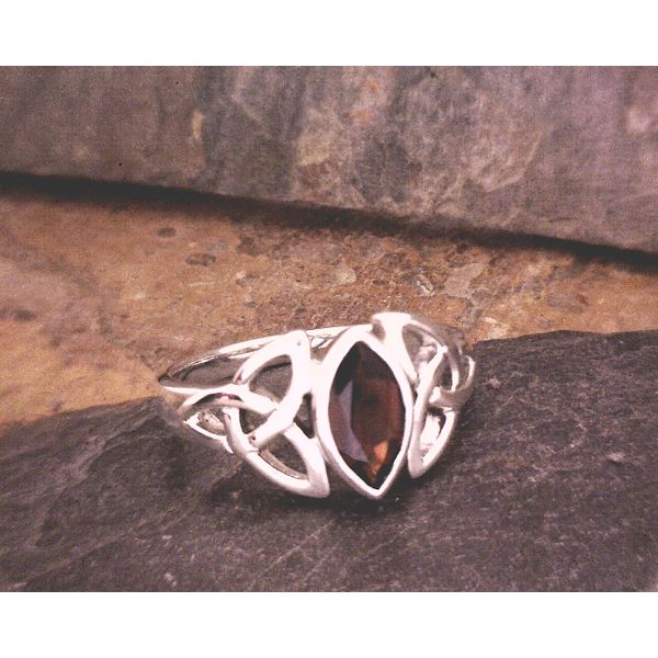 Sterling Marquis Garnet With Celtic Knots Vulcan's Forge LLC Kansas City, MO