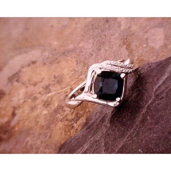 Lab Created Emerald Silver Ring with Diamonds Vulcan's Forge LLC KANSAS CITY, MO