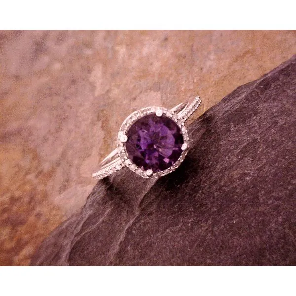Amethyst Silver Ring with Diamonds Vulcan's Forge LLC KANSAS CITY, MO
