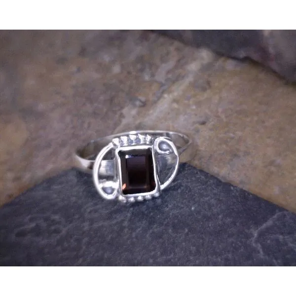 Silver Garnet Ring Vulcan's Forge LLC Kansas City, MO