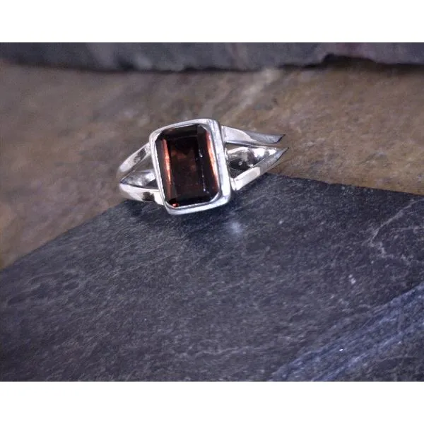 Silver Garnet Ring Vulcan's Forge LLC Kansas City, MO