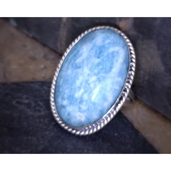SS Oval Amazonite Rope Detail Ring Vulcan's Forge LLC KANSAS CITY, MO