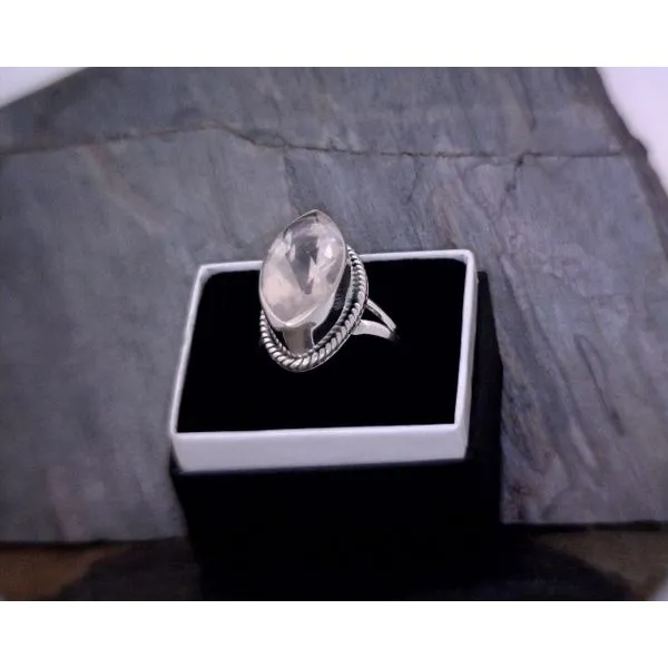 Elongated Oval Moonstone Ring Vulcan's Forge LLC KANSAS CITY, MO
