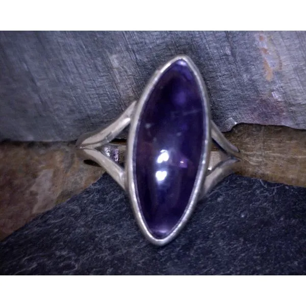 Elongated Amethyst Ring Vulcan's Forge LLC Kansas City, MO