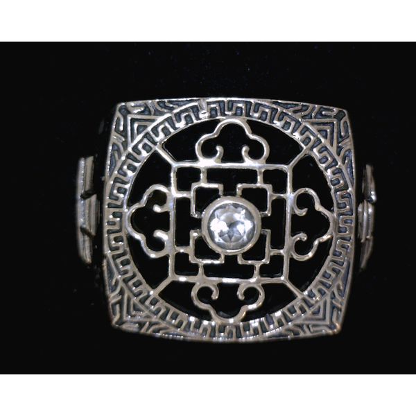 SS Cutout With Round Moonstone Openwork Ring Vulcan's Forge LLC Kansas City, MO