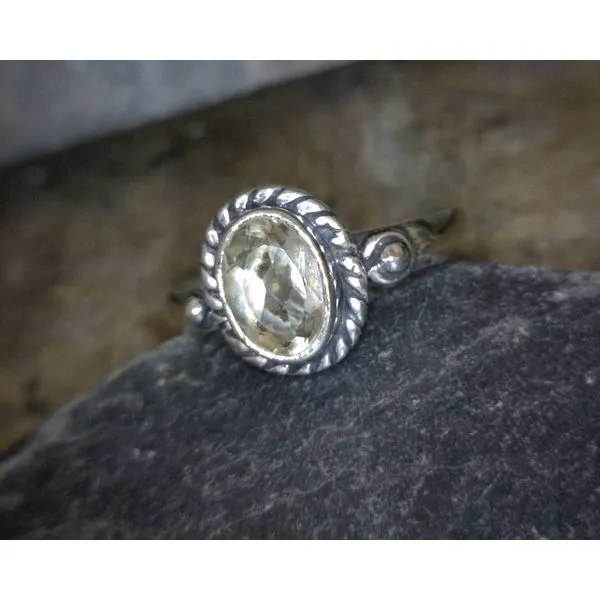 Sterling Silver Citrine in Rope Bezel Ring Vulcan's Forge LLC KANSAS CITY, MO