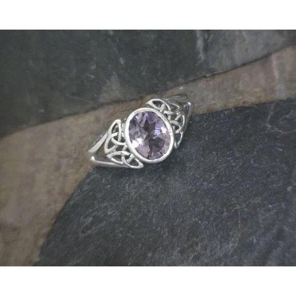 Sterling Silver Oval Amethyst Trinity Knot Ring Vulcan's Forge LLC KANSAS CITY, MO
