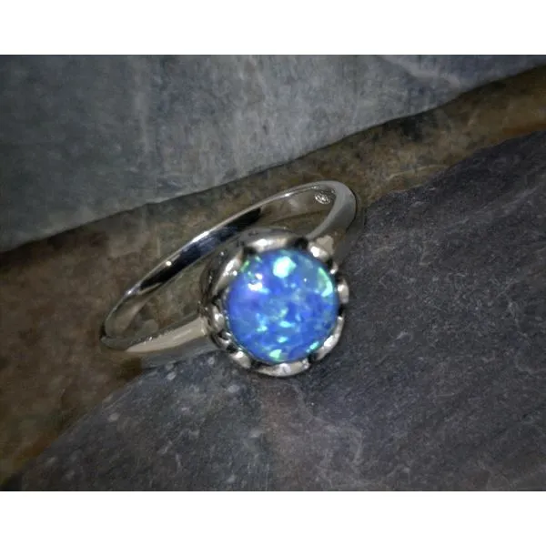 Sterling Silver Lab Blue Opal Ring Vulcan's Forge LLC KANSAS CITY, MO