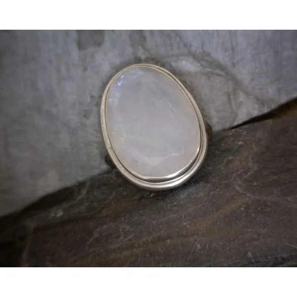 SS BZ Oval Facetted Moonstone Ring Vulcan's Forge LLC KANSAS CITY, MO